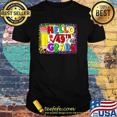 Back To School 7th Grade Square Root Of 49 Math Kids Teacher Shirt