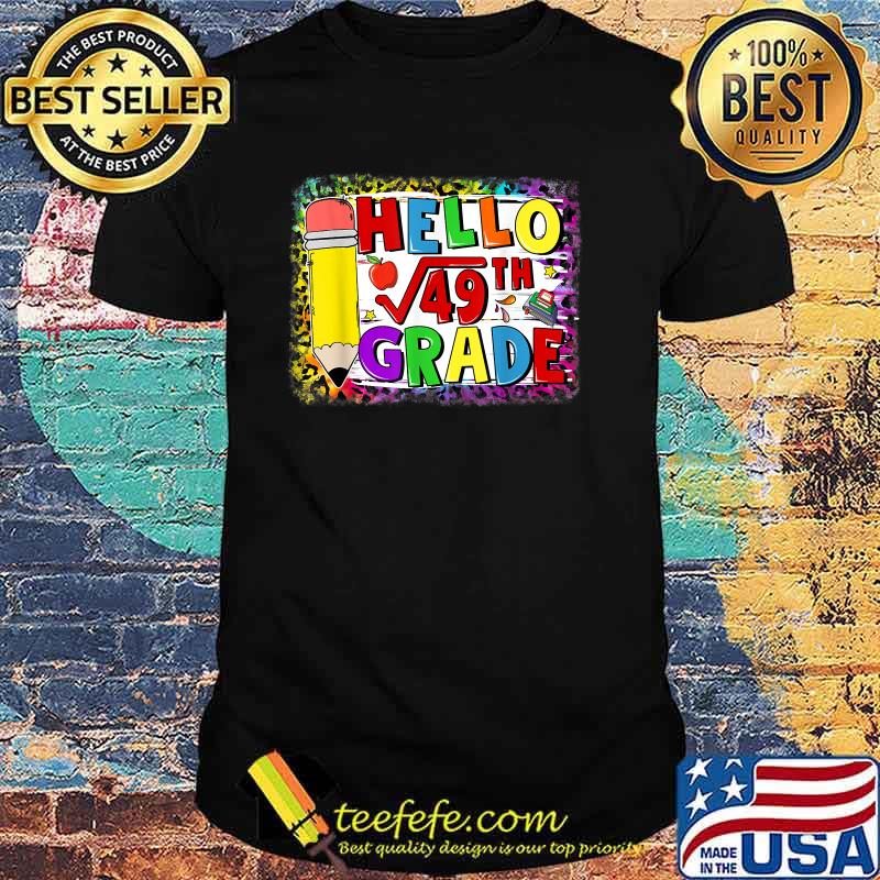 Back To School 7th Grade Square Root Of 49 Math Kids Teacher Shirt