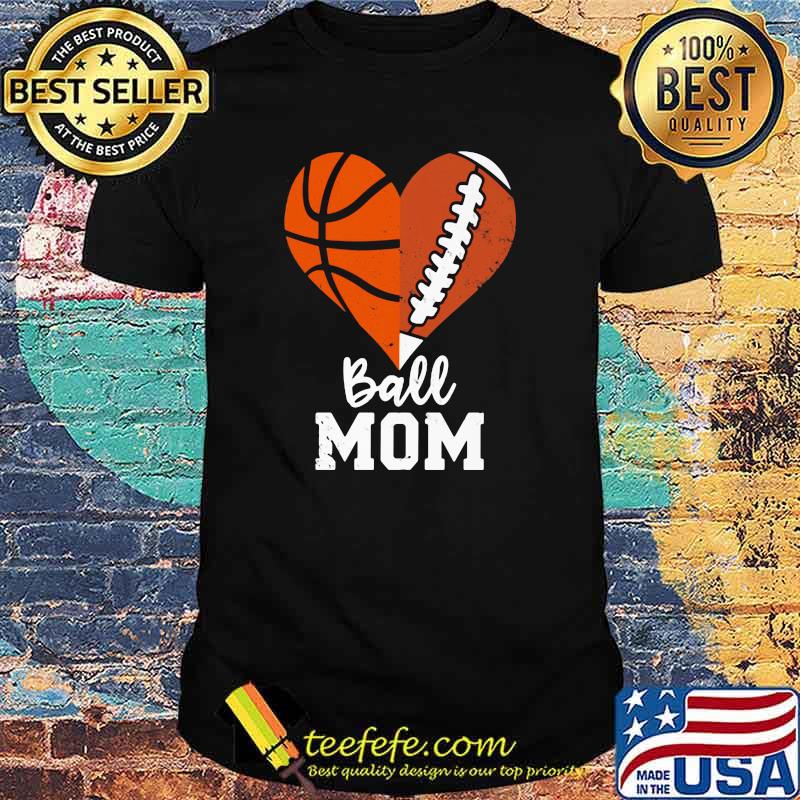 Baseketball And Baseball Heart Ball Mom Shirt
