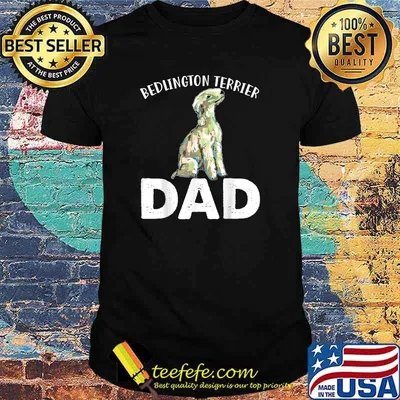 Bedlington Terrier Dad Unique Hand Drawn T-Shirt