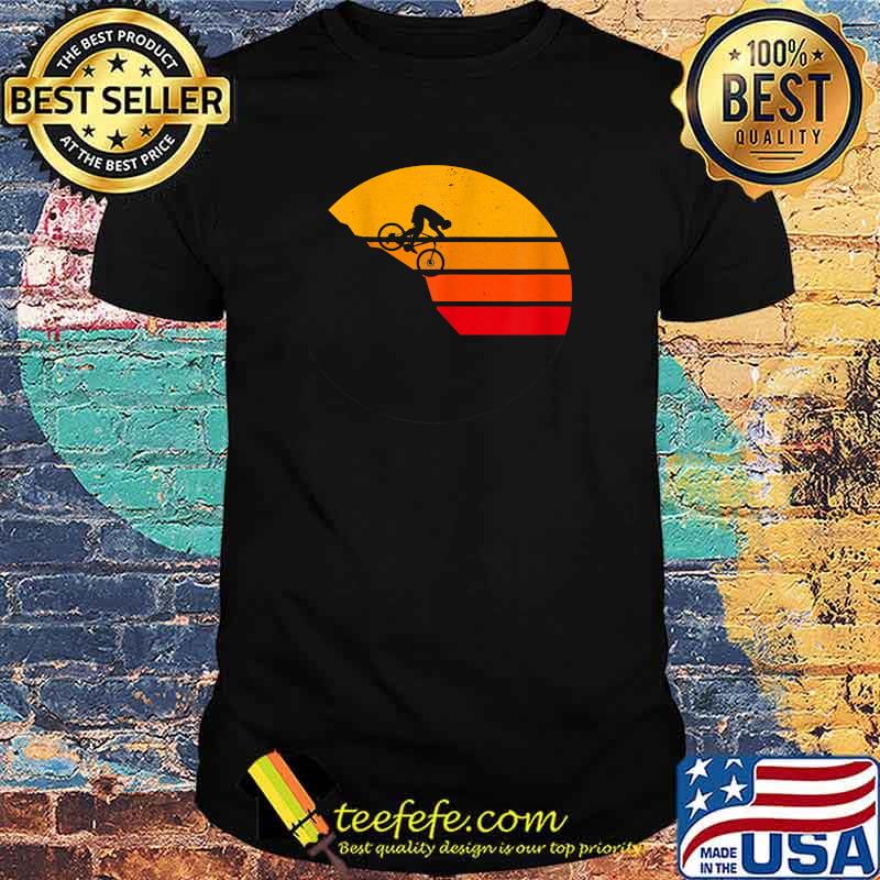 Best Cycling Ideas Mountain Biking Dad Vintage Sunset T-Shirt