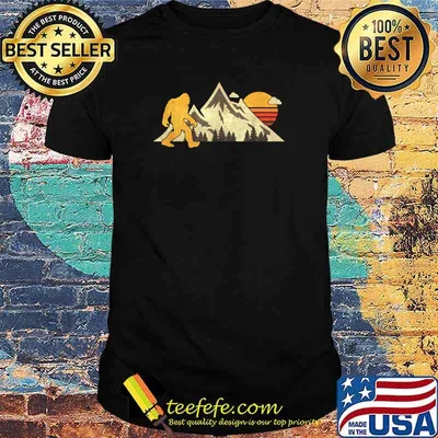 Bigfoot Vintage Shirt Mountain Sun Sasquatch Camping Camper Shirt