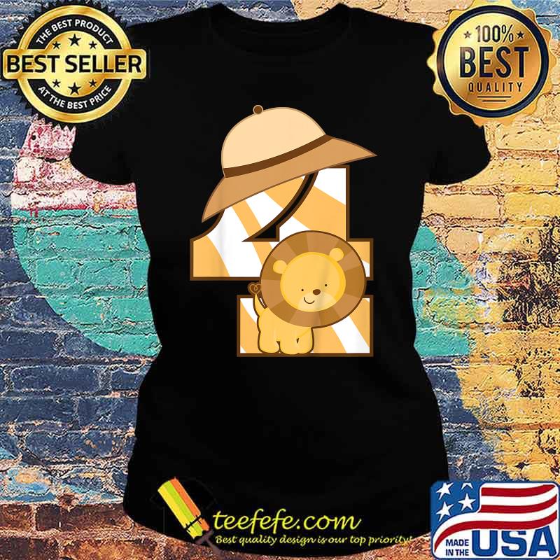 Birthday Safari Jungle Lion 4 Year Old Shirt Ladies tee Birthday Safari Jungle Lion 4 Year Old Shirt Ladies tee