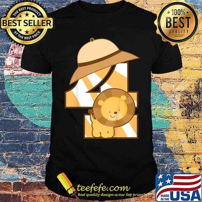 Birthday Safari Jungle Lion 4 Year Old Shirt