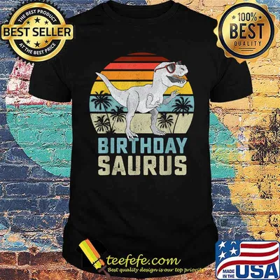 Birthday Saurus Rex Dino Vintage T-Shirt