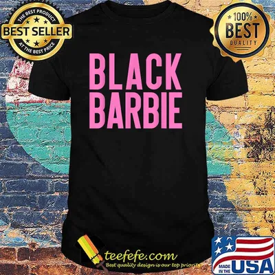 Black Barbie Pink Text T-Shirt