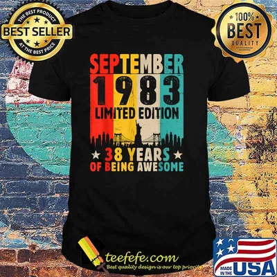 Born In September 1983 Limited Edition 38 Years Of Being Awesome Vintage T-Shirt