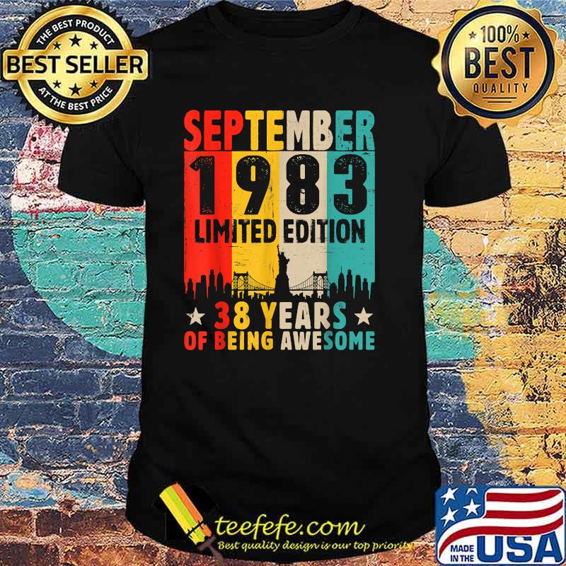 Born In September 1983 Limited Edition 38 Years Of Being Awesome Vintage T-Shirt