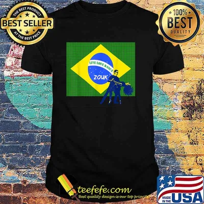 Brazilian Zouk Brazilian Flag Live Love Dance T-Shirt