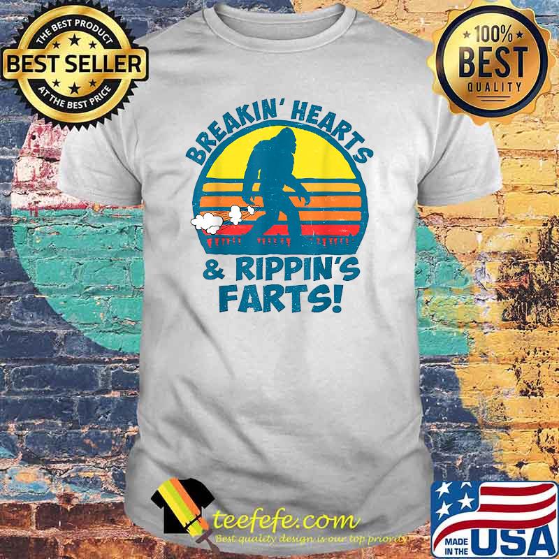 Breaking Hearts And Rippin's Farts Bigfoot Retro Vintage T-Shirt