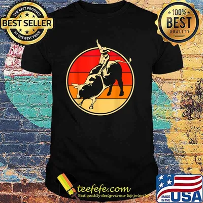 Bull Riding Vintage Sunset T-Shirt