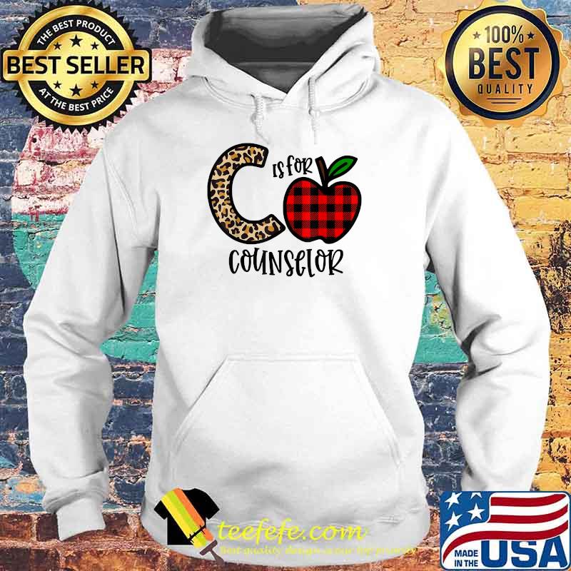 C Is For Counselor Teacher Leopard Apple Buffalo Plaid T-Shirt Hoodie C Is For Counselor Teacher Leopard Apple Buffalo Plaid T-Shirt Hoodie