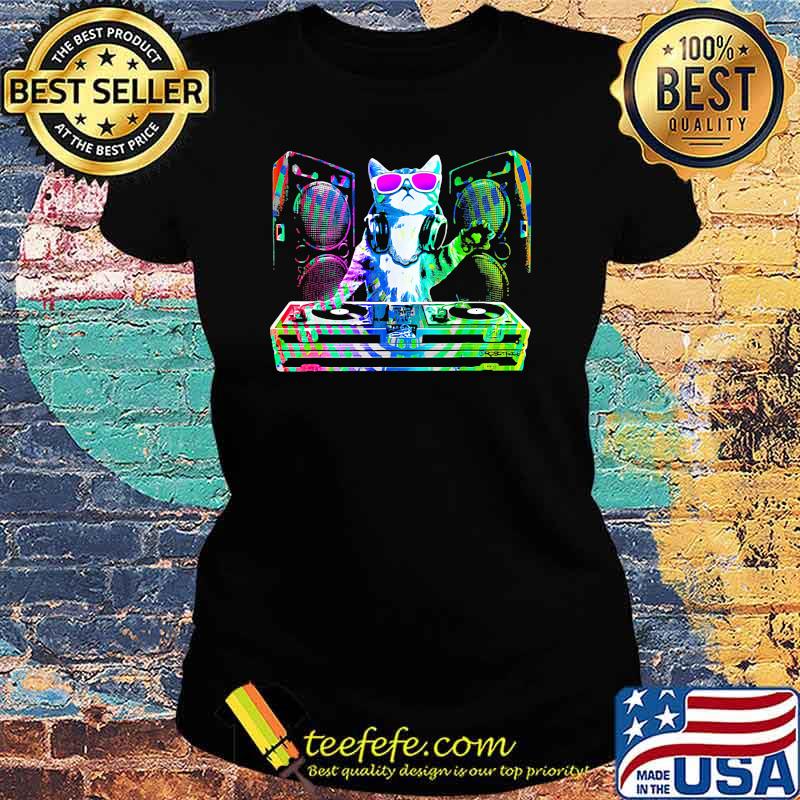 Cat DJ music Ladies tee Cat DJ music Ladies tee