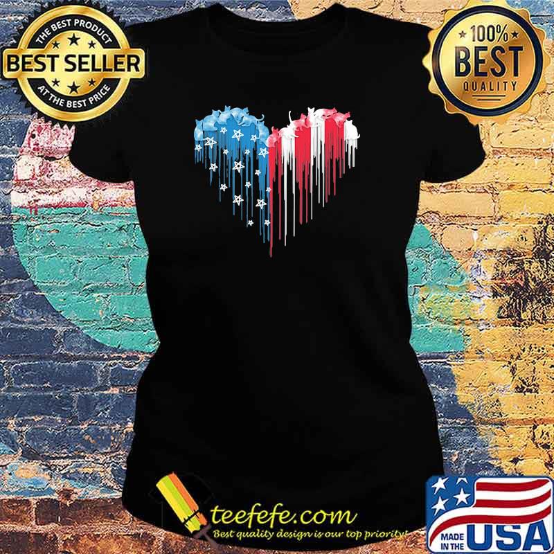 Cat Heart American Flag Shirt Ladies tee Cat Heart American Flag Shirt Ladies tee