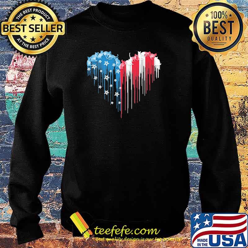 Cat Heart American Flag Shirt Sweater Cat Heart American Flag Shirt Sweater