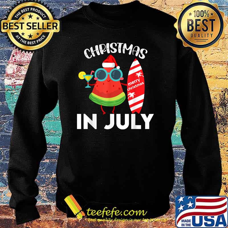 Christmas In July 2021 Watermelon Xmas Tree Summer Shirt Sweater Christmas In July 2021 Watermelon Xmas Tree Summer Shirt Sweater