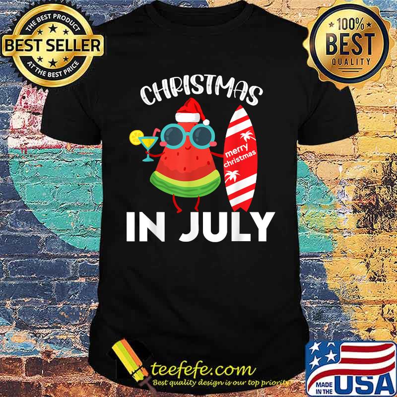 Christmas In July 2021 Watermelon Xmas Tree Summer Shirt