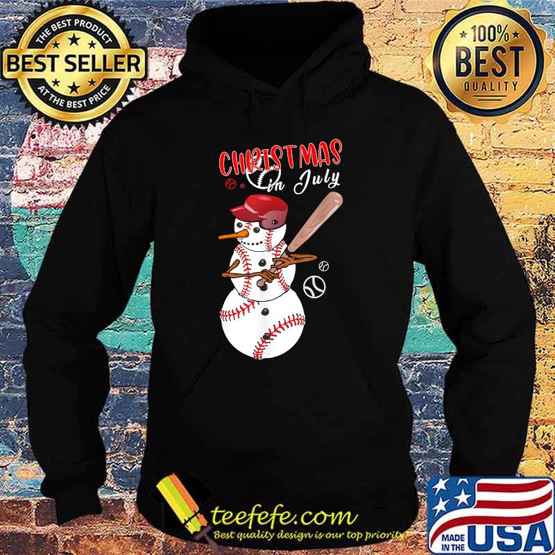 Christmas in july For Baseball Fan Snowman Shirt Hoodie Christmas in july For Baseball Fan Snowman Shirt Hoodie