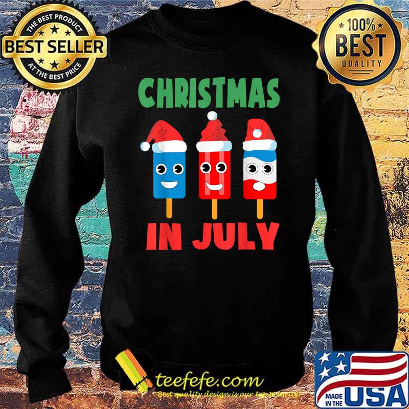 Christmas In July Ice Pops In Santa Hat Kids Toddler T-Shirt Sweater Christmas In July Ice Pops In Santa Hat Kids Toddler T-Shirt Sweater