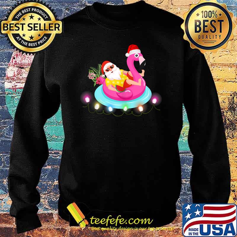 Christmas in July Santa Hawaii Sunglasses Flamingo Shirt Sweater Christmas in July Santa Hawaii Sunglasses Flamingo Shirt Sweater