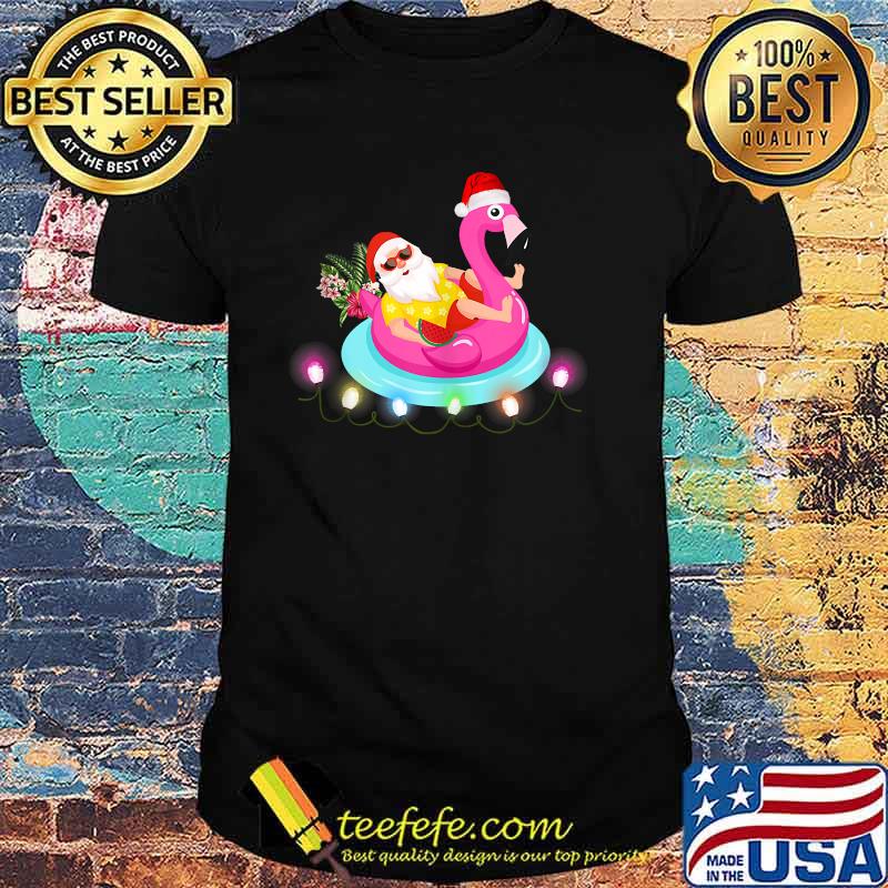 Christmas in July Santa Hawaii Sunglasses Flamingo Shirt Christmas in July Santa Hawaii Sunglasses Flamingo Shirt