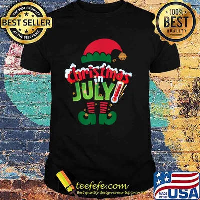 Christmas in July Summer Elf Santa Xmas T-Shirt