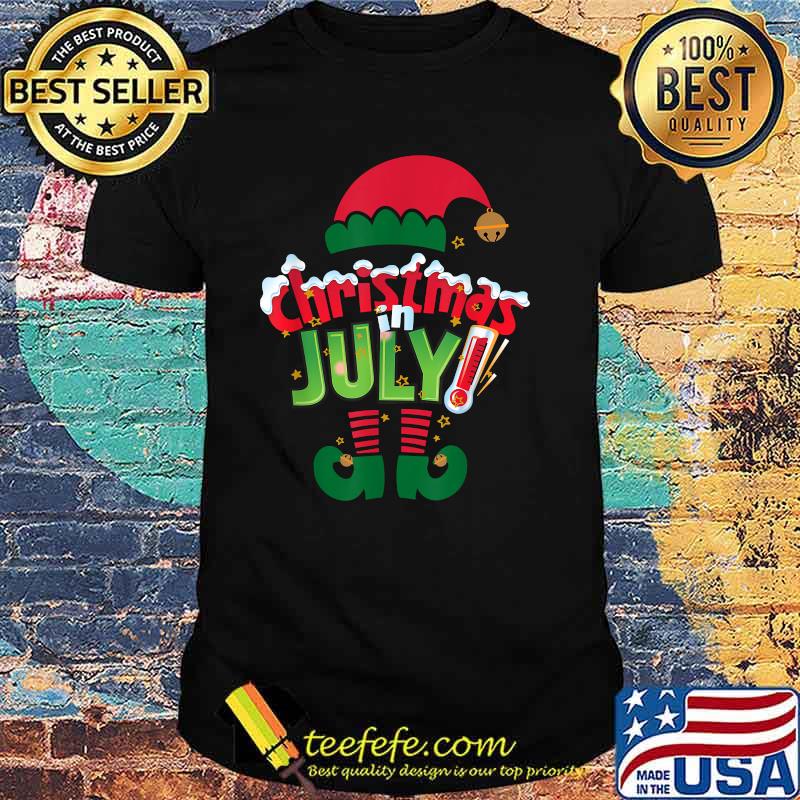 Christmas in July Summer Elf Santa Xmas T-Shirt