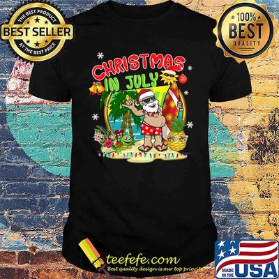 Christmas In July Summer Santa Vintage Xmas Torpical Shirt