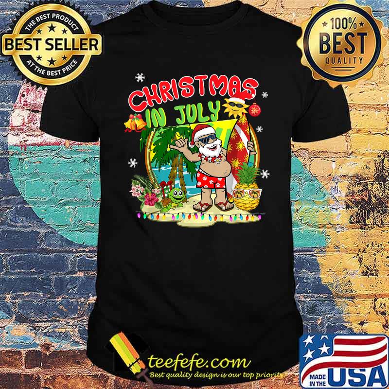 Christmas In July Summer Santa Vintage Xmas Torpical Shirt