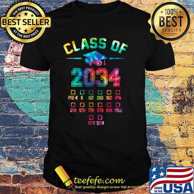 Class of 2034 school colorful shirt