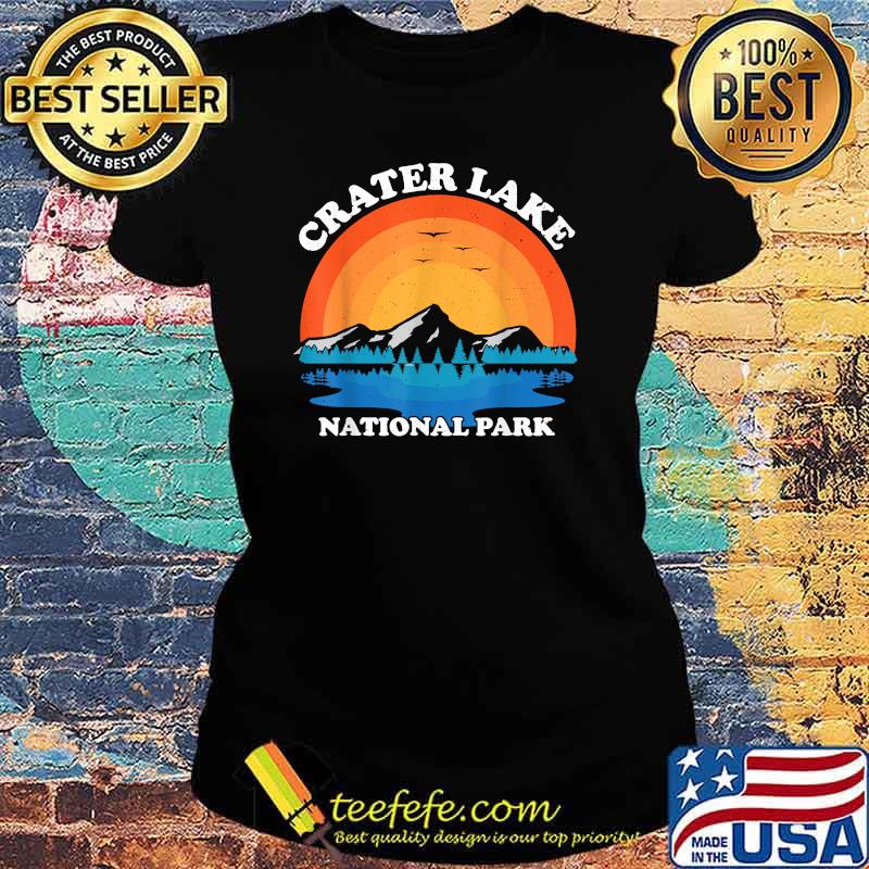 Crater Lake Vacation National Vintage Sunset Summer Park T-Shirt Ladies tee Crater Lake Vacation National Vintage Sunset Summer Park T-Shirt Ladies tee