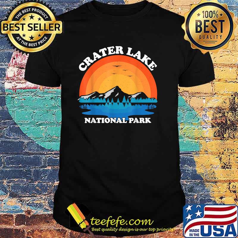 Crater Lake Vacation National Vintage Sunset Summer Park T-Shirt