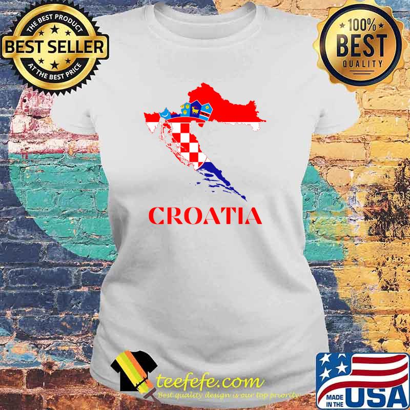 Croatia Red Flag Map Side Pocket Premium T-Shirt Laides tee Croatia Red Flag Map Side Pocket Premium T-Shirt Laides tee