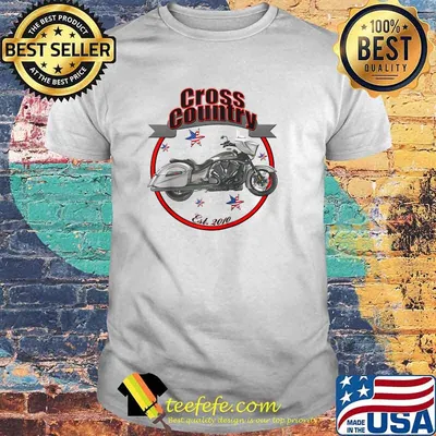 Cross Country USA Star Motorcycle Raglan Baseball T-Shirt