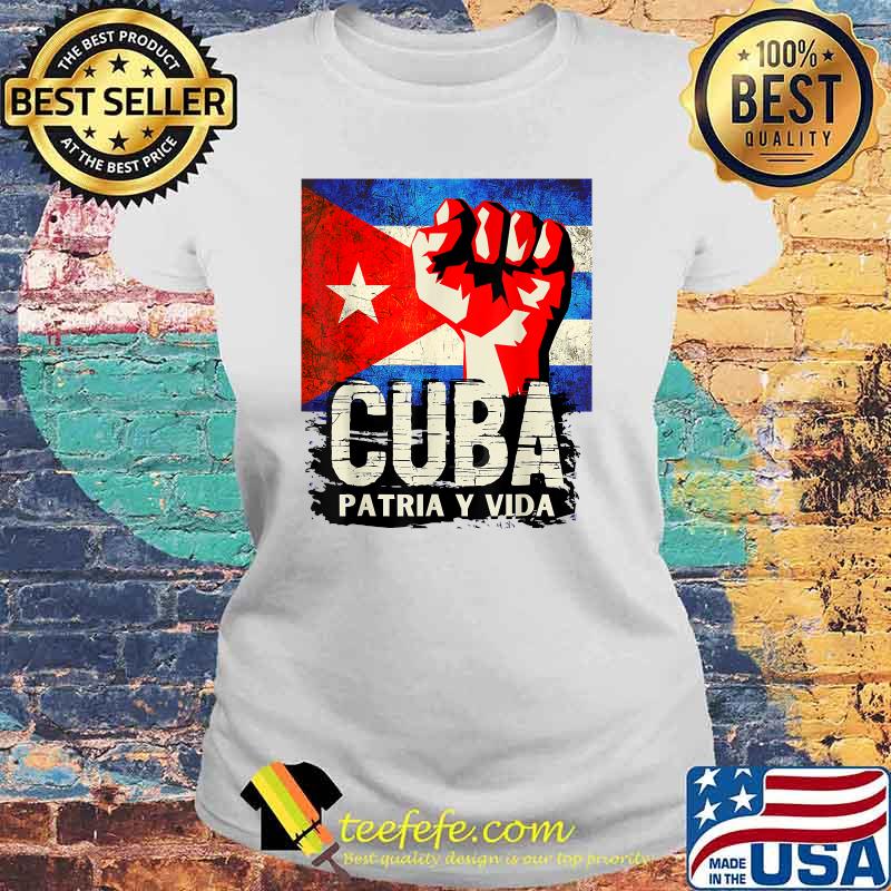 Cuba Patria y Vida Flag T-Shirt Laides tee Cuba Patria y Vida Flag T-Shirt Laides tee