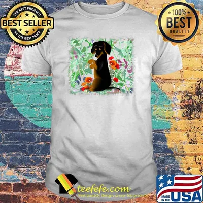 Cute Dachshund Dog Among the Flowers T-Shirt