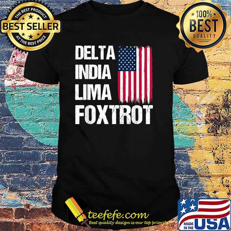 DELTA INDIA LIMA FOXTROT US FLAG AMERICAN T-Shirt