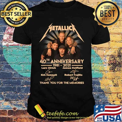 Design Vintage 40th Anniversary Metallicas. Art Music Legend Thank For The Memories Shirt