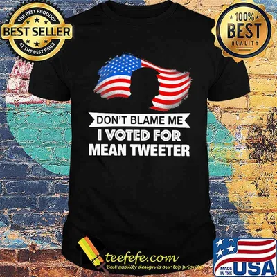 Don't Blame Me I Voted For Mean Tweeter American Flag Trump Shirt