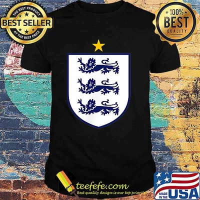 England Three Heraldic Lions Crest Soccer Football T-Shirt