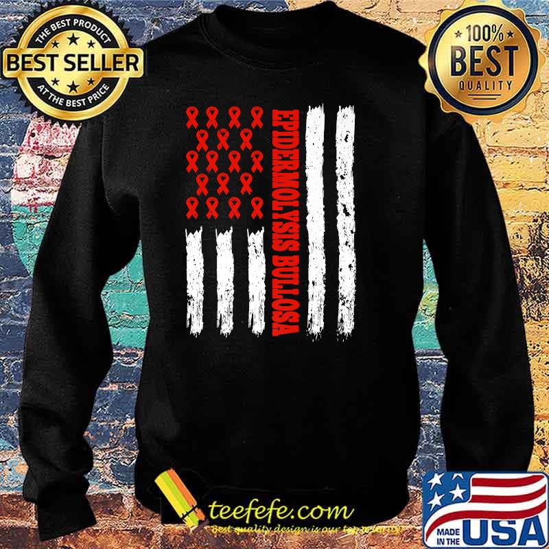 Epidermolysis Bullosa Awareness EB Related Red Ribbon Premium T-Shirt Sweater Epidermolysis Bullosa Awareness EB Related Red Ribbon Premium T-Shirt Sweater