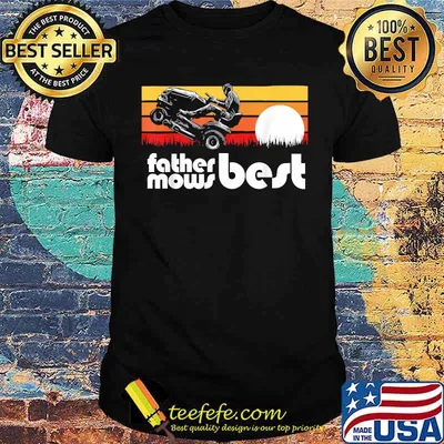 Father Mows Best Riding Lawn Mower Wheelie Vintage Shirt