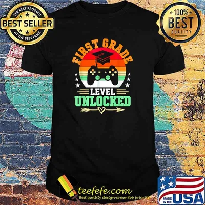First Grade Level Unlocked Video Gamer Back To School Vintage  T-Shirt