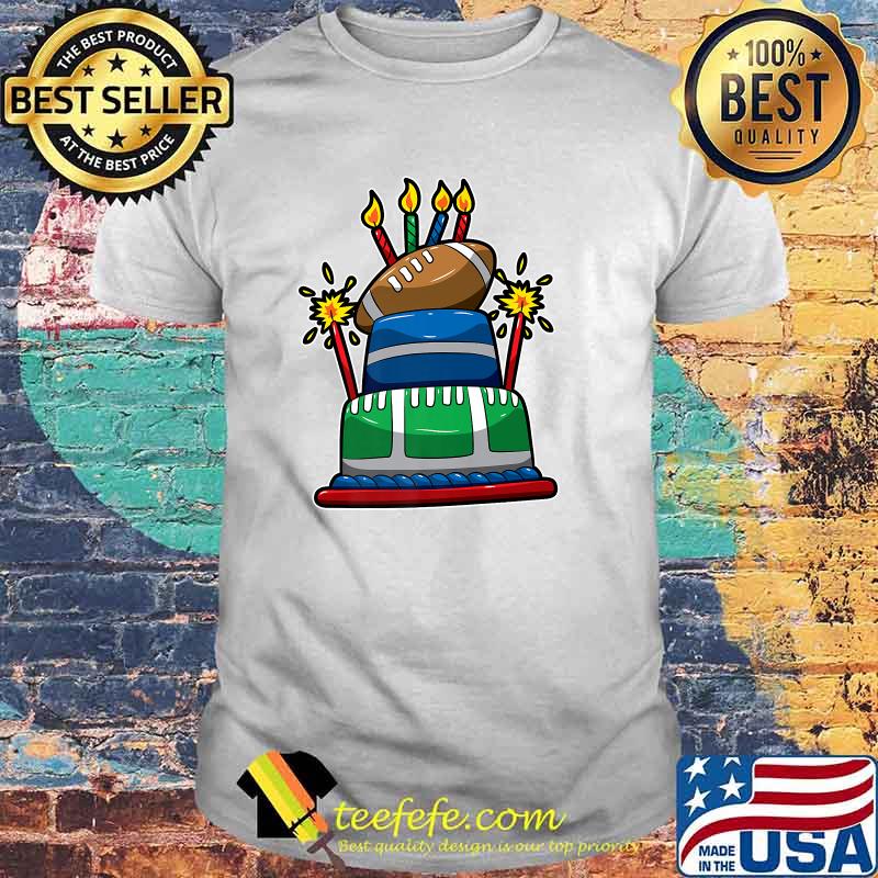 Football Happy Birthday Cake Football Bday Party Premium T-Shirt