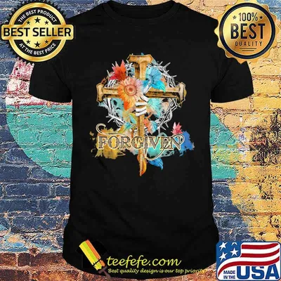 Forgiven floral christan flowers cross shirt