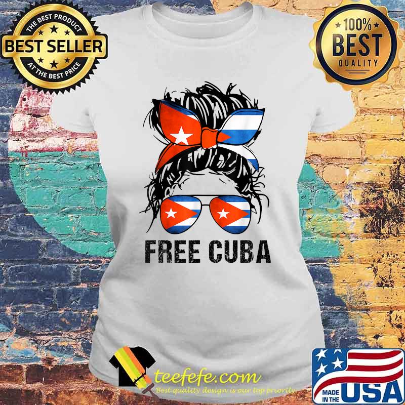 Free Cuba Flag Sos Cuban T-Shirt Laides tee Free Cuba Flag Sos Cuban T-Shirt Laides tee