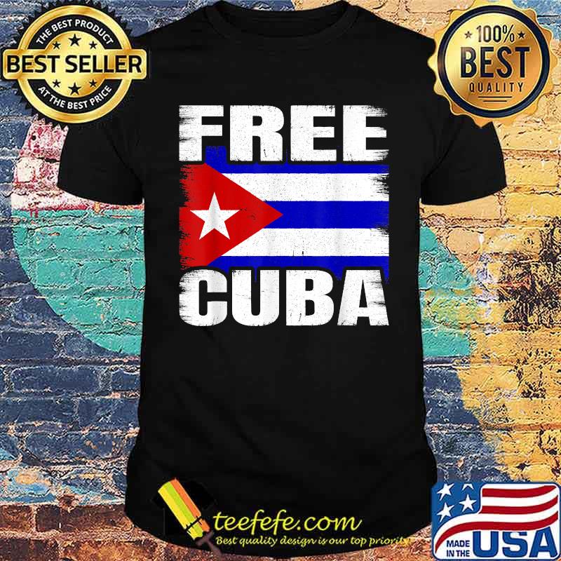 Free Cuba Patriotic Cuban Revolution Flag T-Shirt