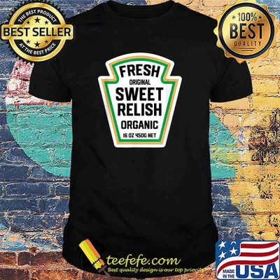 Fresh Original Sweet Relish Organic Halloween Pickle Bottle Label T-Shirt