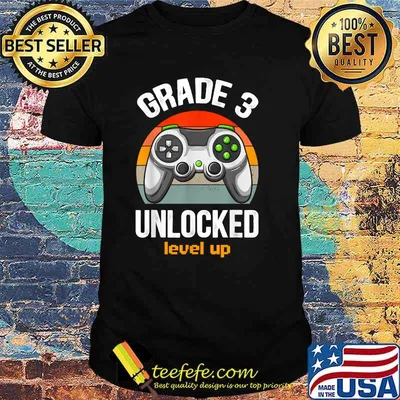 Grade 3 Unlocked Level Up Gamer Back To School 3rd Grade Vintage T-Shirt