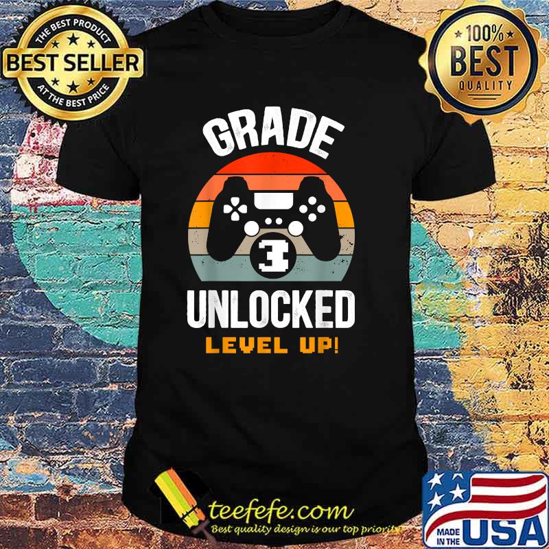 Grade 3rd Unlocked Level Up Gamer Back To School Third Vintage T-Shirt